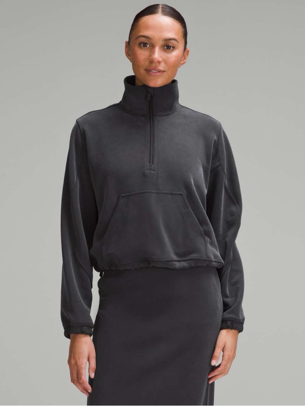 Lululemon Brushed Softstreme Half Zip in Black Size 12